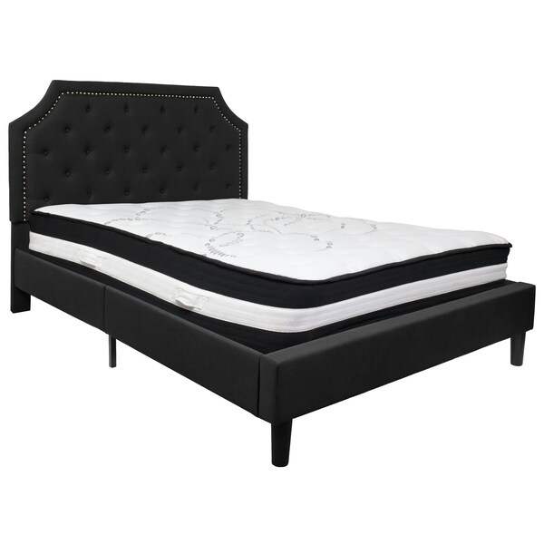 Flash Furniture Brighton Queen Platform Bed Set, Black - SL-BM-7-GG