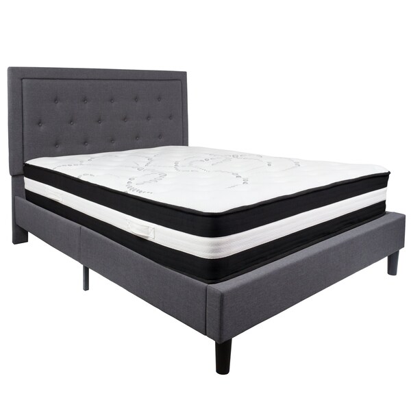 Flash Furniture Roxbury Queen Platform Bed Set, Dark Gray - SL-BM-31-GG