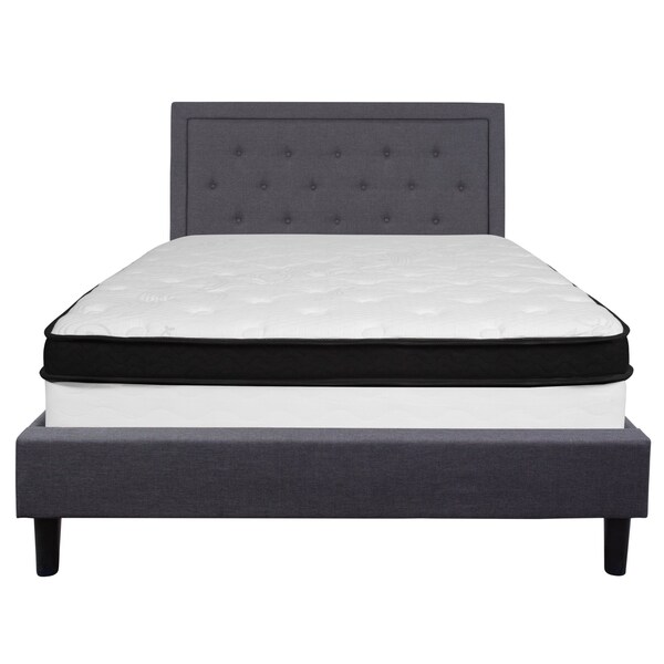 Flash Furniture Roxbury Queen Platform Bed Set, Dark Gray - SL-BM-31-GG