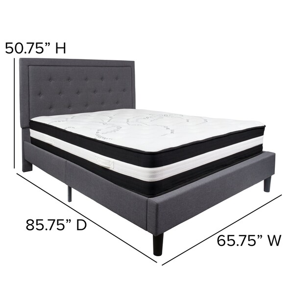 Flash Furniture Roxbury Queen Platform Bed Set, Dark Gray - SL-BM-31-GG