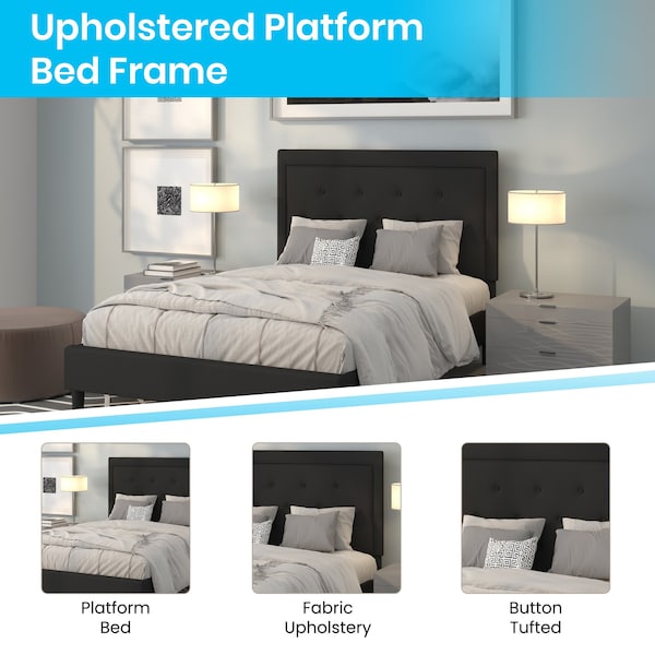 Flash Furniture Roxbury Full Platform Bed, Black - SL-BK5-F-BK-GG