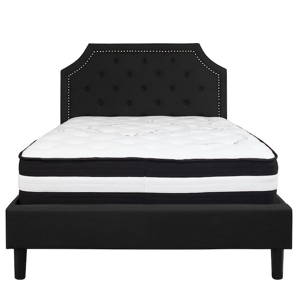 Flash Furniture Brighton Full Platform Bed Set, Black - SL-BM-6-GG