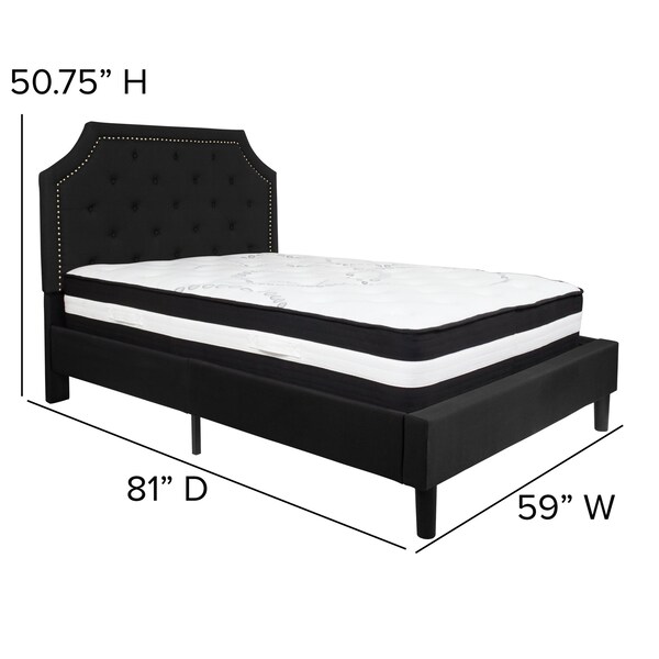 Flash Furniture Brighton Full Platform Bed Set, Black - SL-BM-6-GG