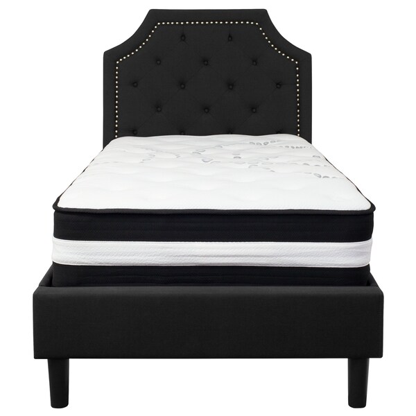 Flash Furniture Brighton Twin Platform Bed Set, Black - SL-BM-5-GG
