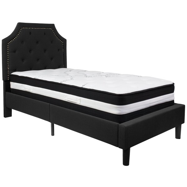 Flash Furniture Brighton Twin Platform Bed Set, Black - SL-BM-5-GG