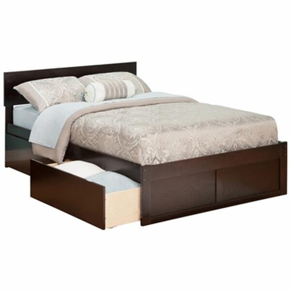 Atlantic Furniture Atlantic Furniture AR8122111 Orlando Twin Bed with Flat Panel Foot Board and Urban Bed Drawers in an Espresso Finish - AR8122111