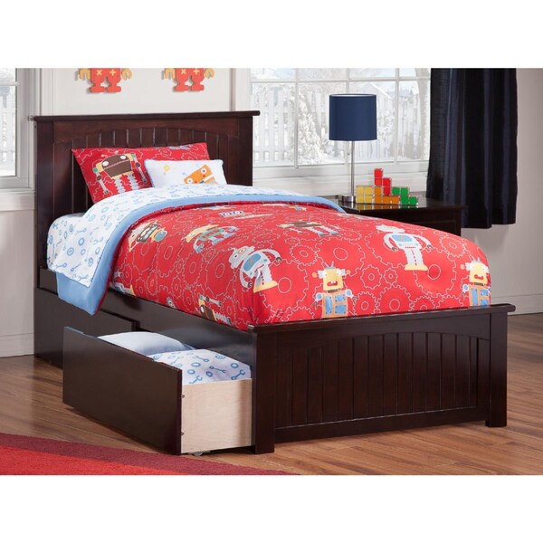Atlantic Furniture Nantucket Match Foot Board with Urban Bed Drawers, Espresso - Twin - AR8226111