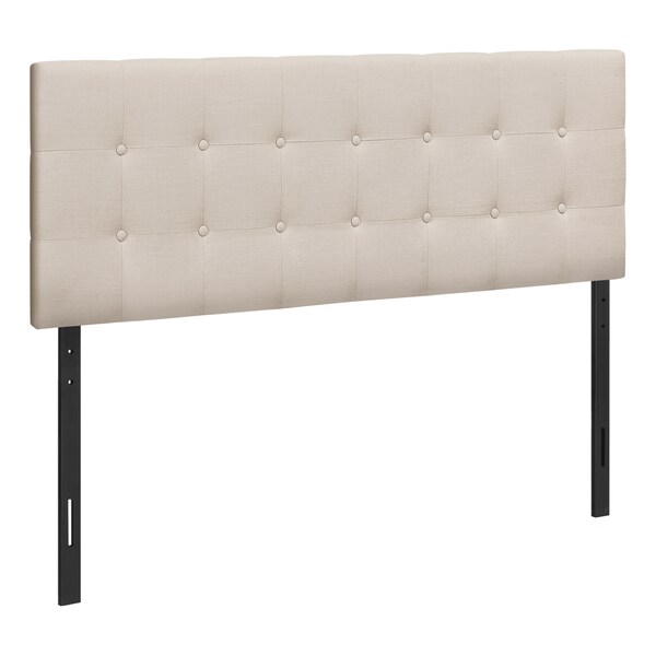 Monarch Specialties Bed, Headboard Only, Queen Size, Bedroom, Upholstered, Linen Look, Beige, Transitional - I 6004Q
