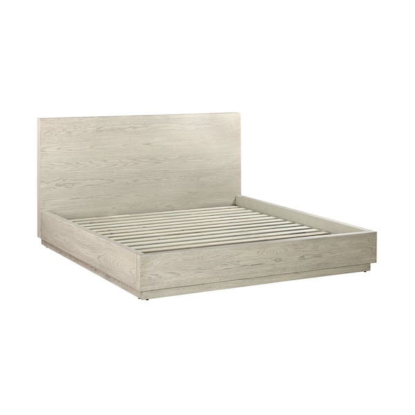 Armen Living Abbey Queen Platform Bed Frame in Gray Oak Wood - LCAJBDGRQN