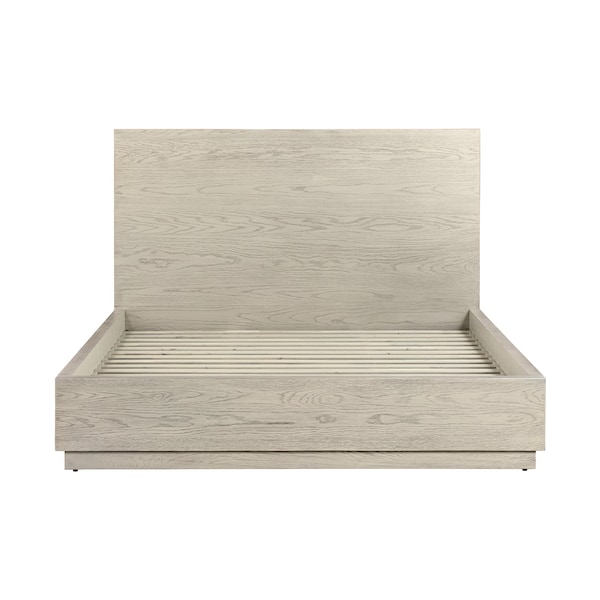 Armen Living Abbey Queen Platform Bed Frame in Gray Oak Wood - LCAJBDGRQN