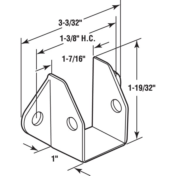 Prime-Line Headrail Bracket, For 1-1/4 in., Zinc Alloy, Chrome Plated with Fasteners Single Pack - 656-8513