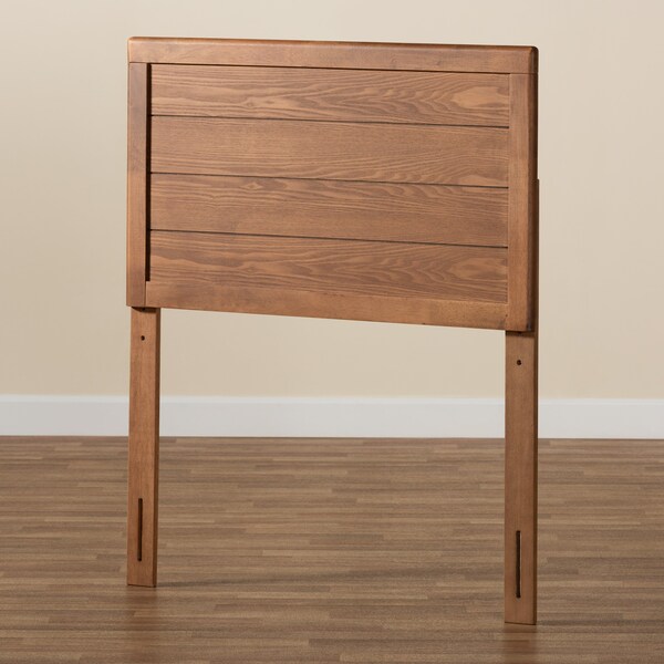 Baxton Studio Seren Mid-Century Modern Walnut Brown Finished Wood Twin Size Headboard - 181-11162-ZORO