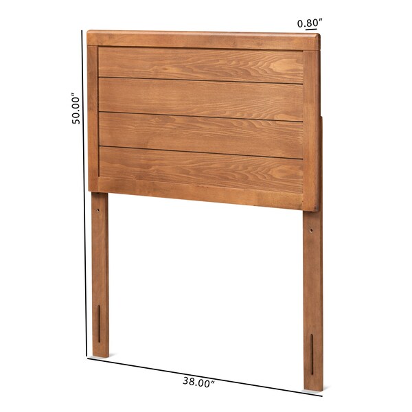 Baxton Studio Seren Mid-Century Modern Walnut Brown Finished Wood Twin Size Headboard - 181-11162-ZORO