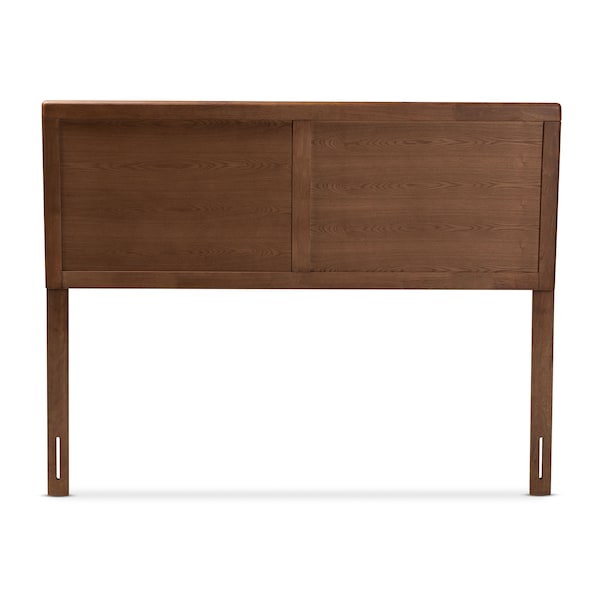 Baxton Studio Raya Mid-Century Walnut Brown Finished Wood Queen Size Headboard - 156-9420
