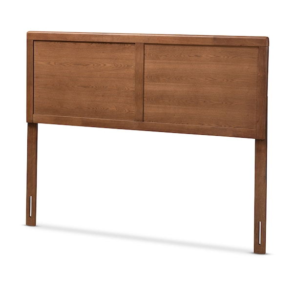 Baxton Studio Raya Mid-Century Walnut Brown Finished Wood Queen Size Headboard - 156-9420