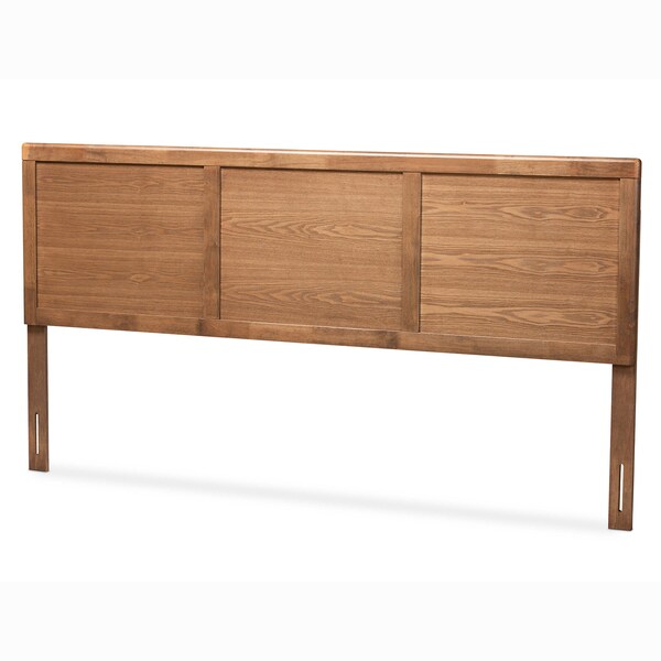 Baxton Studio Raya Mid-Century Walnut Brown Finished Wood King Size Headboard - 156-9421