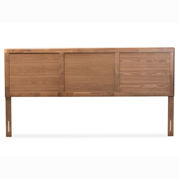 Baxton Studio Raya Mid-Century Walnut Brown Finished Wood King Size Headboard - 156-9421
