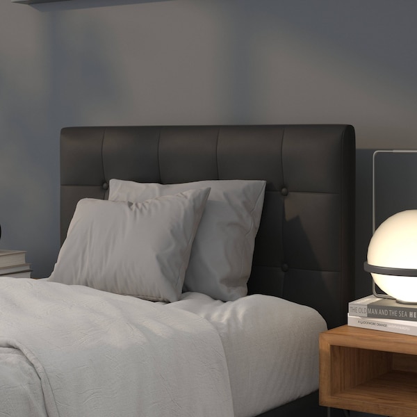 Flash Furniture Headboard, Twin Size, Black Vinyl - HG-HB1705-T-BK-GG