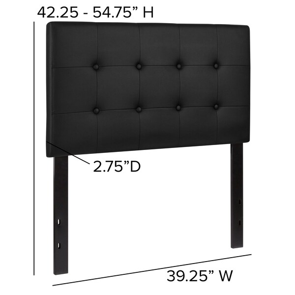 Flash Furniture Headboard, Twin Size, Black Vinyl - HG-HB1705-T-BK-GG