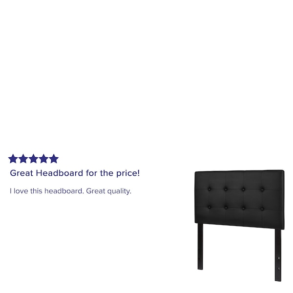 Flash Furniture Headboard, Twin Size, Black Vinyl - HG-HB1705-T-BK-GG