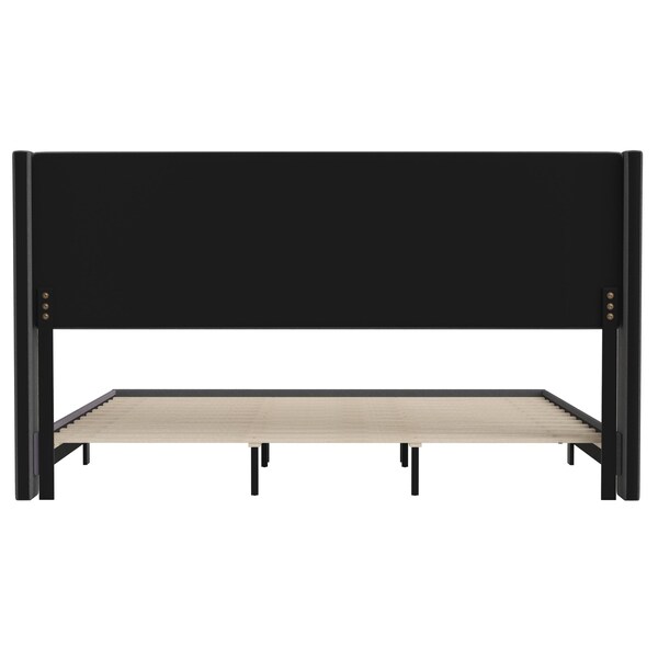 Flash Furniture Charcoal Queen Platform Bed with Headboard - YK-1078-CHAR-K-GG