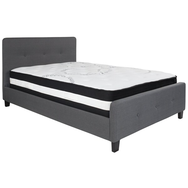 Flash Furniture Platform Bed Set, Tribeca, Full, Dark Gray - HG-BM-30-GG