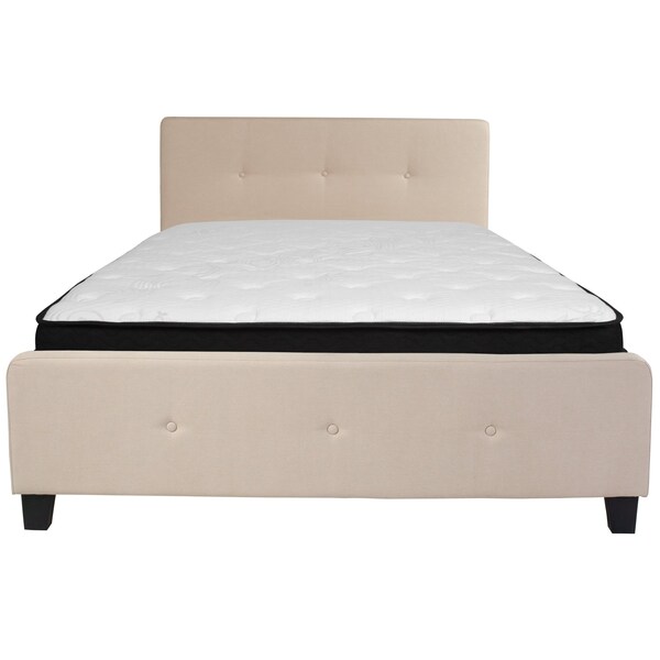Flash Furniture Queen Platform Bed Set, Beige - HG-BMF-19-GG