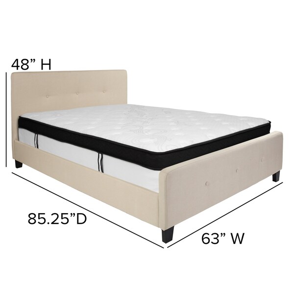 Flash Furniture Queen Platform Bed Set, Beige - HG-BMF-19-GG