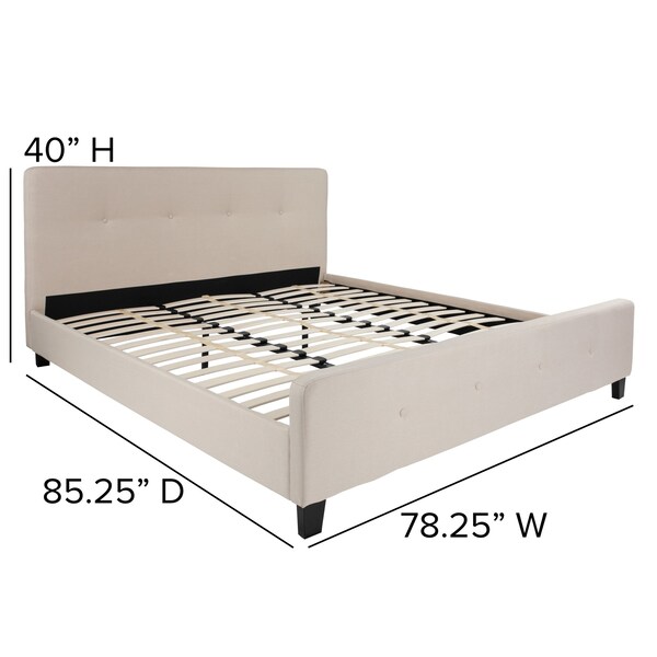 Flash Furniture Platform Bed, Tribeca, King, Beige - HG-20-GG