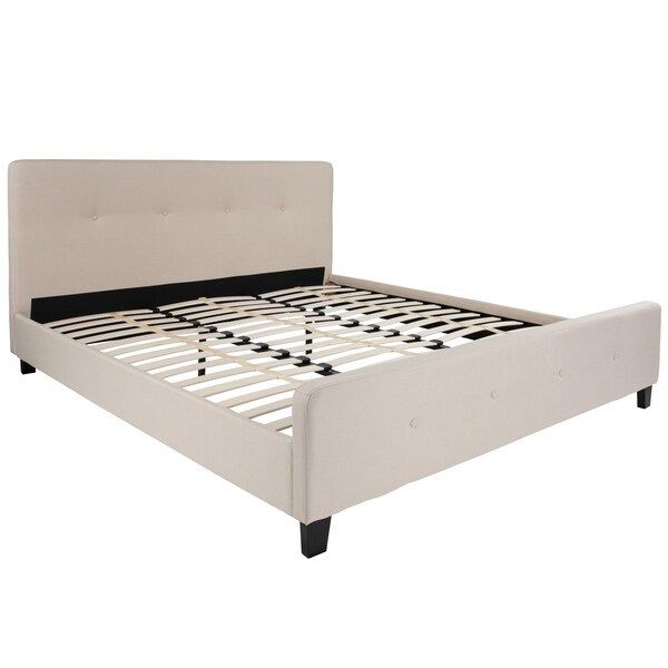 Flash Furniture Platform Bed, Tribeca, King, Beige - HG-20-GG