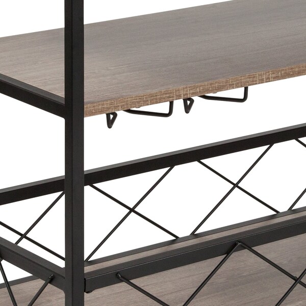 Flash Furniture Kitchen Bar Cart, Oak Wood, Buckhead - NAN-JH-17105-GG