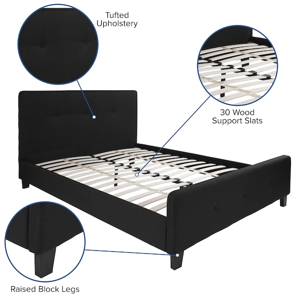 Flash Furniture Platform Bed, Tribeca, Queen, Black - HG-23-GG