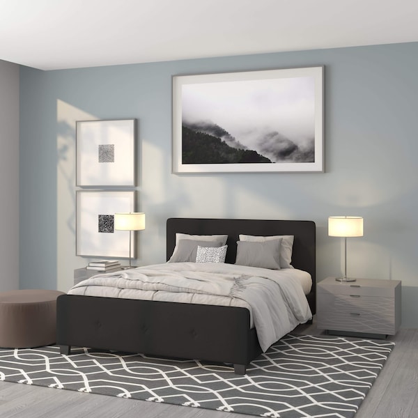 Flash Furniture Platform Bed, Tribeca, Queen, Black - HG-23-GG