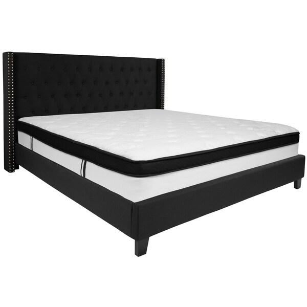 Flash Furniture King Platform Bed Set, Black - HG-BMF-40-GG