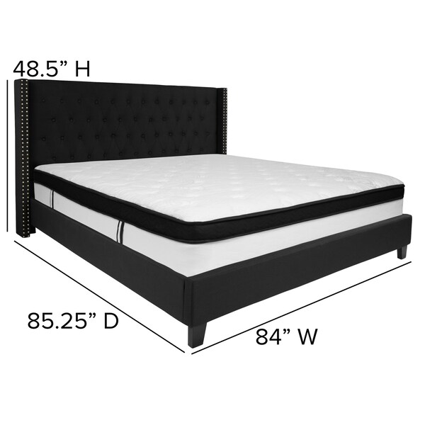 Flash Furniture King Platform Bed Set, Black - HG-BMF-40-GG
