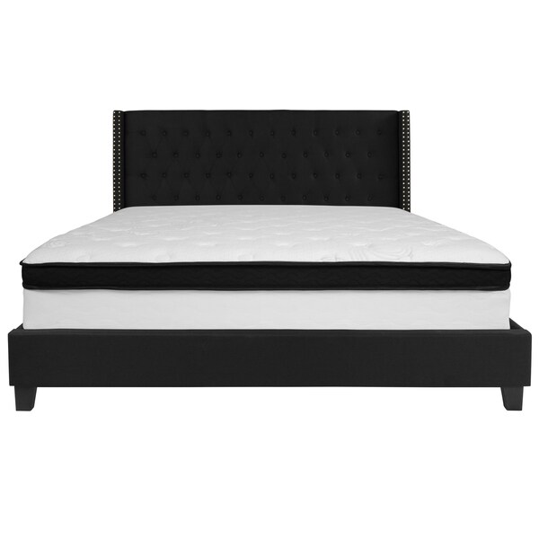 Flash Furniture King Platform Bed Set, Black - HG-BMF-40-GG