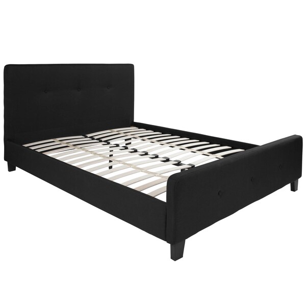 Flash Furniture Queen Size Black Fabric Platform Bed & Mattress - HG-BM10-23-GG