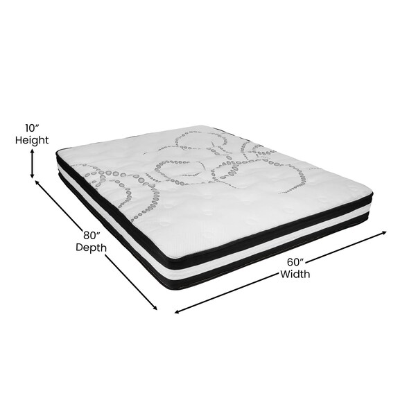 Flash Furniture Queen Size Black Fabric Platform Bed & Mattress - HG-BM10-23-GG