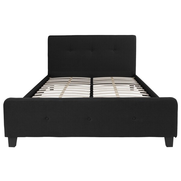 Flash Furniture Queen Size Black Fabric Platform Bed & Mattress - HG-BM10-23-GG