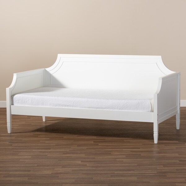 Baxton Studio Mariana Classic and Traditional White Finished Wood Full Size Daybed - 222-12539-ZORO