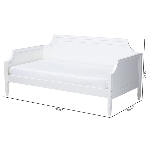 Baxton Studio Mariana Classic and Traditional White Finished Wood Full Size Daybed - 222-12539-ZORO
