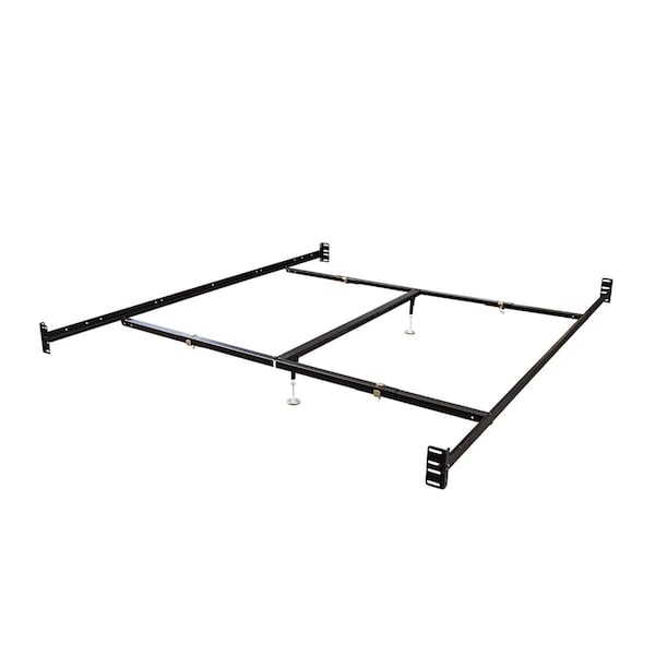 Guest Room 83 x 1.5 x 1.5 in. Bolt on Bed Rails Queen & Eastern King Size with Center Support & 2 Glides Brown - GU2588967