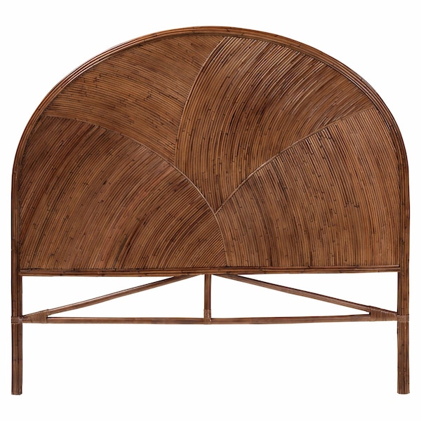 Bali & Pari Seana Bohemian Dark Brown Rattan King Size Standalone Headboard - 244-13657-ZORO