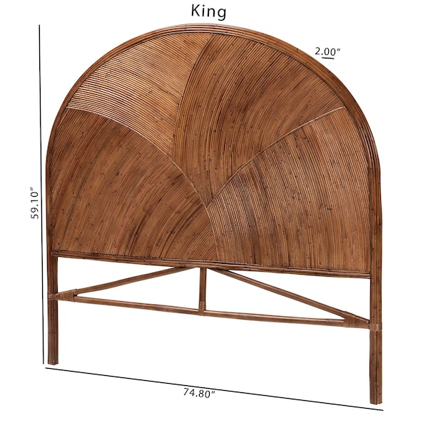 Bali & Pari Seana Bohemian Dark Brown Rattan King Size Standalone Headboard - 244-13657-ZORO