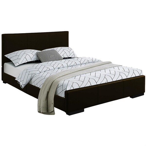 Homeroots 34.8 x 63.4 x 85.4 in. Black Platform Queen Size Bed - 396991