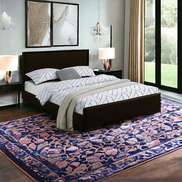 Homeroots 34.8 x 63.4 x 85.4 in. Black Platform Queen Size Bed - 396991