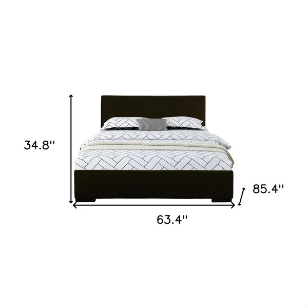 Homeroots 34.8 x 63.4 x 85.4 in. Black Platform Queen Size Bed - 396991