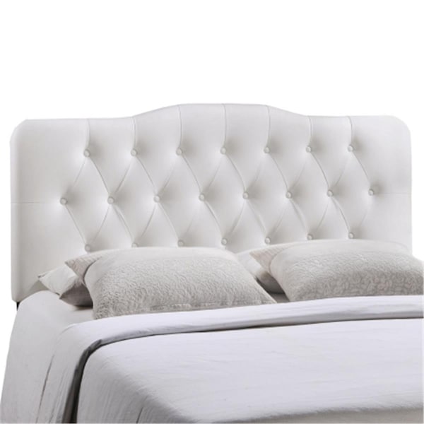 East End Imports Annabel Queen Vinyl Headboard- White - MOD-5155-WHI