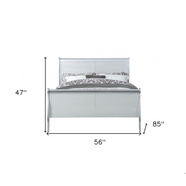 Homeroots 56 x 85 x 47 in. Platinum Wood Full Bed - 347116