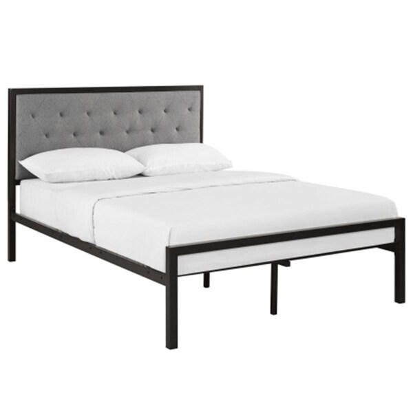 East End Imports Mia Full Fabric Platform Bed Frame- Brown Gray - MOD-5180-BRN-GRY-SET